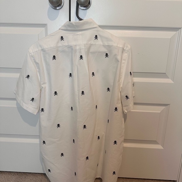 Ralph Lauren White Shirt with Black Skull Pattern - Picture 3 of 14